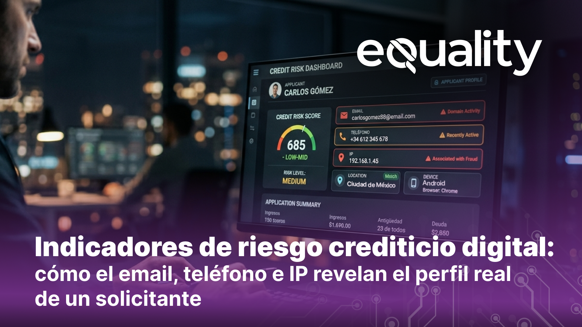 Indicadores de riesgo crediticio digital: email, teléfono e IP